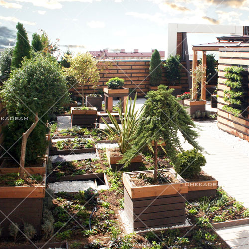 روف گاردن بام سبز roof garden green roof روش ساخت روف گاردن انواع بام سبز